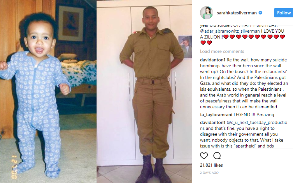 Sarah Silverman's Instagram post which led to anti-Israel abuse