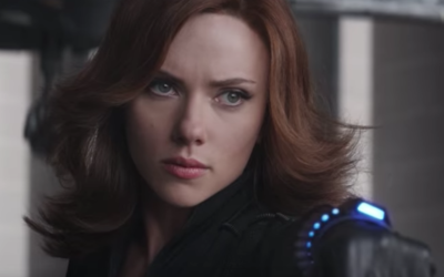 Scarlett Johansson as the Black Widow superhero. (Screenshot from YouTube via JTA)