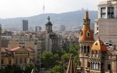 View over Barcelona's Passeig de Gràcia avenue View over Barcelona's Passeig de Gràcia avenue