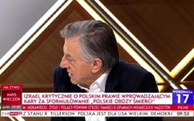 Professor Andrzej Zybertowicz speaking on Polish television
