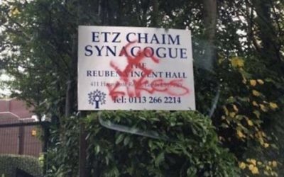Graffiti daubed at Etz Chaim synagogue including a swastika and 'kikes'