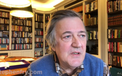 Screenshot of Stephen Fry in the video he posted online describing his ordeal