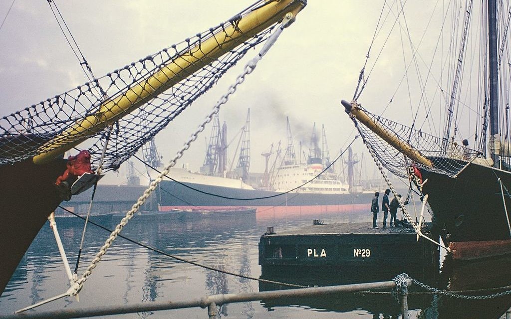 West India Dock, now Canary Wharf, 1971
