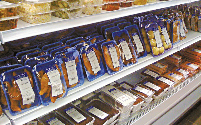 Kosher meat on a shelf in a deli