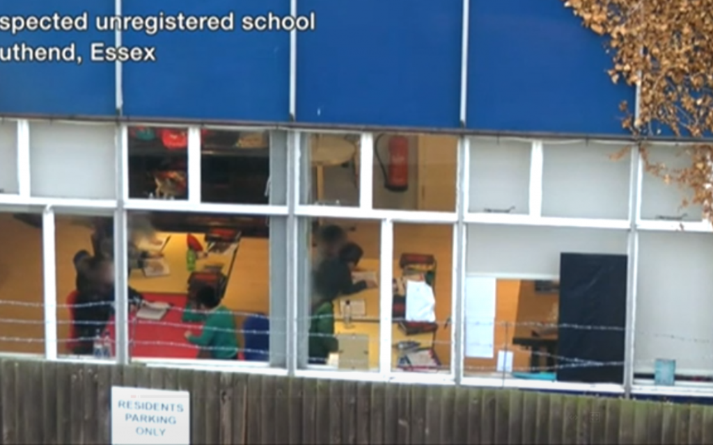 Screenshot of BBC footage purporting to show the school in question, where the child was allegedly struck by a teacher