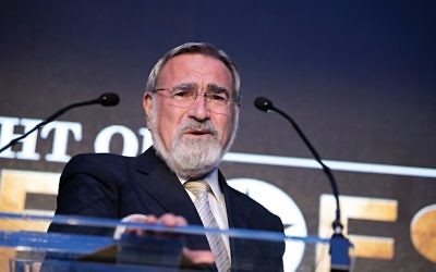 Lord Sacks speaking at Jewish News' Night of Heroes event in February 2018

Credit: Blake Ezra Photography