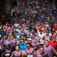Thousands of runners take part in the 2018 international Jerusalem Marathon on March 9, 2018. Photo by: JINIPIX