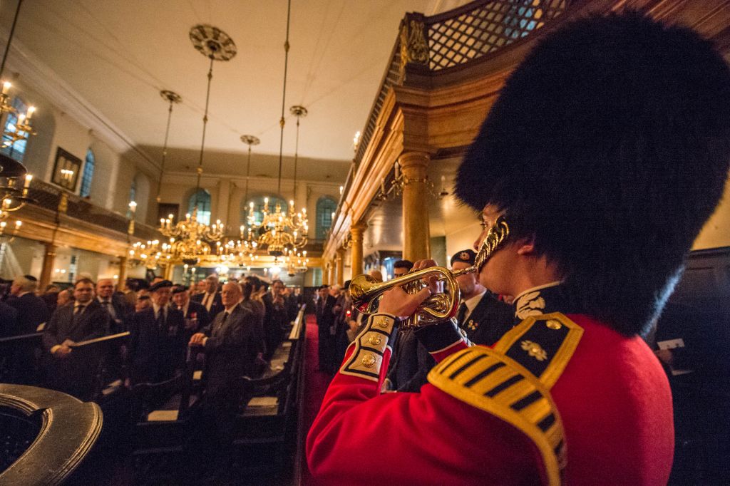 Photo credit: Sgt Rupert Frere/MOD Crown Copyright. Bevis Marks hosts ceremony marking 350th anniversary of British-Jewish military service