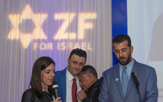 Father of Druze policeman breaks into tears during the ZF fundraiser 

Credit: Steve Winston