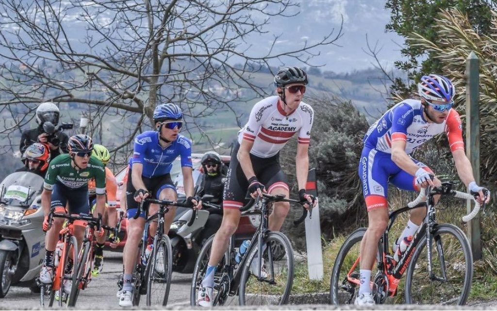 Israel Cycling Academy's Ben Hermans, (white) pictured behind the leader. Picture: Noa Arnon