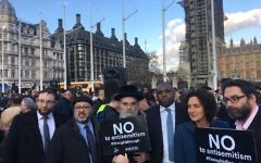 David Lammy (third from the left) alongside members of the Stamford Hill Jewish community he represents, during Monday's #EnoughIsEnough demo