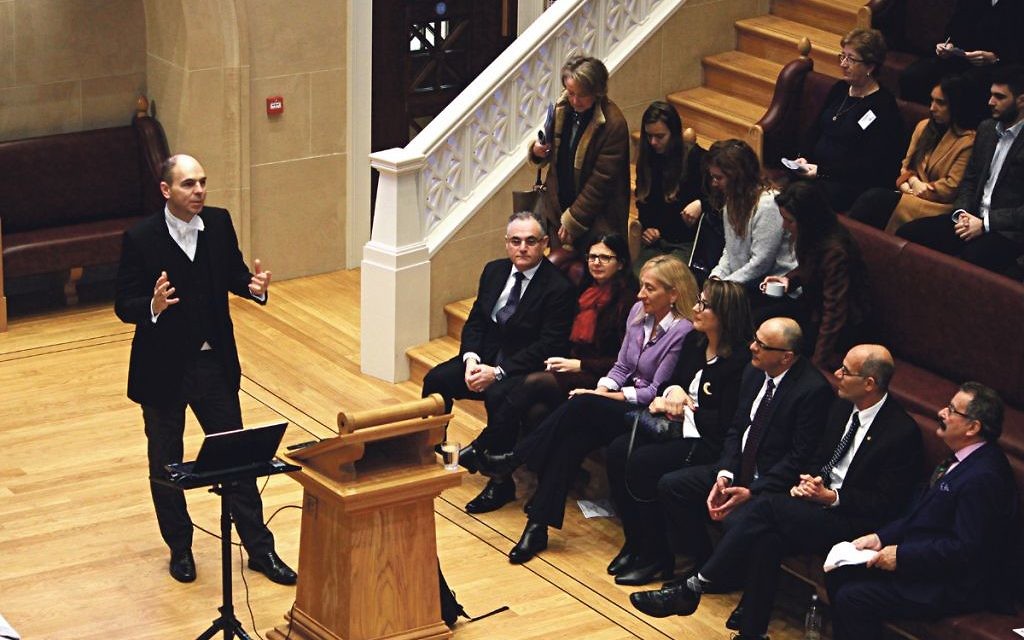Dr Fayez Khatib talking at Eton College on Sunday