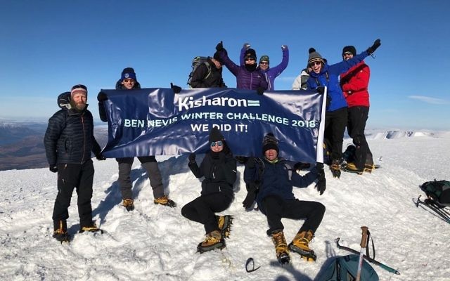 Kisharon's eight participants at the top of Ben Nevis