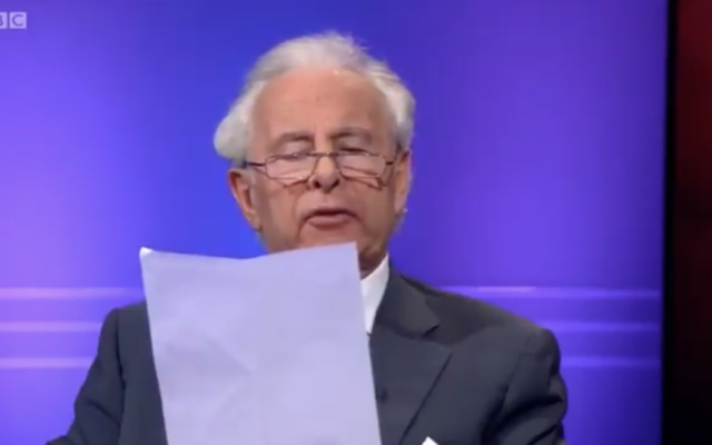 Lord Levy reading out the anti-Semitic email on BBC Newsnight