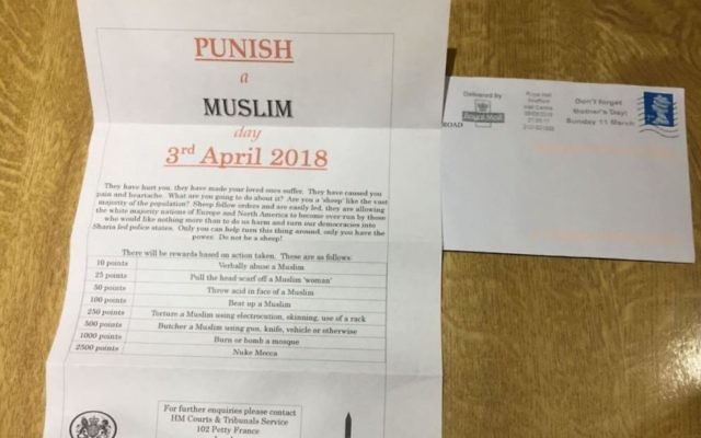 Punish a Muslim Day letter 

Credit: @Rowaida_Abdel