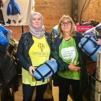 Sadaqa Day Founder Julie Siddiqi and Mitzvah Day Founder Laura Marks OBE in Dunkirk