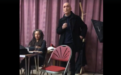 Chris Williamson next to suspended activist Jackie Walker at an event in Peterborough