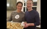 Facebook CEO and founder Mark Zuckerberg with his wife Priscilla Chan and a freshly baked batch of hamantashen.