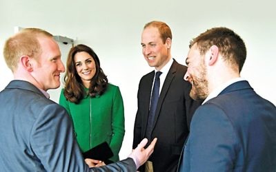 The Duke and Duchess of Cambridge with Jonny Benjamin (right) and Neil Laybourn (left)