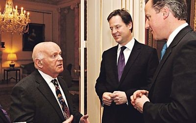 Ben Helfgott with former PM David Cameron (rigjht) and former deputy PM Nick Clegg