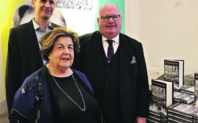 Survivor Agnes Grunwald-Spier with Lord Pickles on the right, at the launch of an event with the Wiener Library