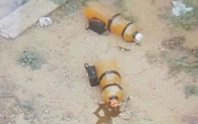 Two explosive devices placed by terrorists at the Israeli border in Gaza