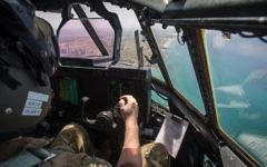 View over the Israeli coast from an RAF plane which took part in a flyover over Tel Aviv to mark Israel's 70th birthday
Credit: @UKinIsrael on Twitter View over the Israeli coast from an RAF plane which took part in a flyover over Tel Aviv to mark Israel's 70th birthday
Credit: @UKinIsrael on Twitter
