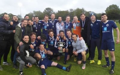 Oakwood A celebrate their Cyril Anekstein Cup win over Hendon A