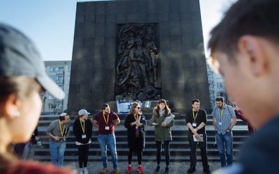 Participants of March of the Living UK at the Rapaport Memorial in Warsaw

Photo by Sam Churchill for MOTL UK