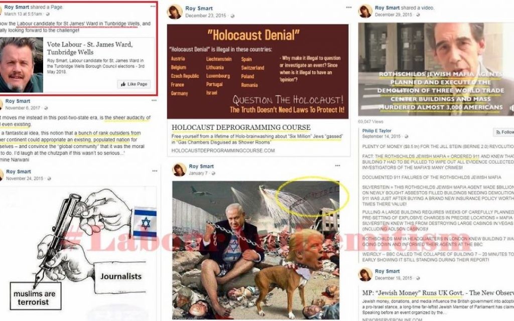 Some of the articles shared by a now suspended Labour member  
Credit: Labour Anti-Semitism on Twitter