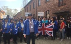 Scott Saunders, chair of March of the Living UK, stands in Auschwitz ready to lead the UK delegation on the 1.5 mile march Scott Saunders, chair of March of the Living UK, stands in Auschwitz ready to lead the UK delegation on the 1.5 mile march