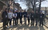 The Chelsea FC delegation at the gates of Auschwitz I