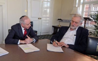 Board president Jonathan Arkush met with the Labour leader in February 2016