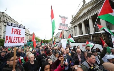 Protesters attend a rally called by the Ireland-Palestine Solidarity Campaign (IPSC) in May 2018

 Photo credit: Niall Carson/PA Wire
