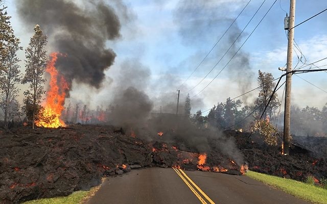 Lava from the subdivision of Kīlauea Volcano's lower East Rift Zone in Hawaii
