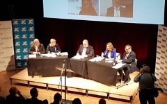 L-R: Edwin Shuker, Marie van der Zyl, Stephen Pollard, Sheila Gewolb and Simon Hochhauser