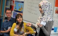 One of the  Forum’s speakers in school during an educational sessions