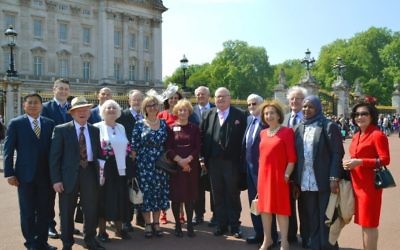 Representatives of the Holocaust Memorial Day Trust at Buckingham Palace for the Garden Party.  Credit: HMDT