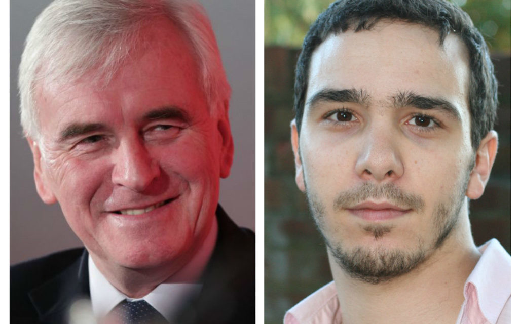 Shadow chancellor John McDonnell and Adam Langelben