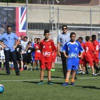 The Duke of Cambridge attends a session at the Equaliser football programme, Jaffa, Tel Aviv, Israel, with Jewish and Arab-Israeli children.

Photo credit: Joe Giddens/PA Wire