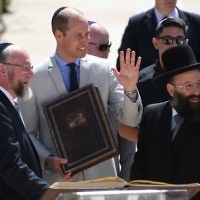 The Duke of Cambridge with Chief Rabbi Ephraim Mirvis (left) at the Western Wall during a visit to Jerusalem's Old City.

Photo credit: Joe Giddens/PA Wire