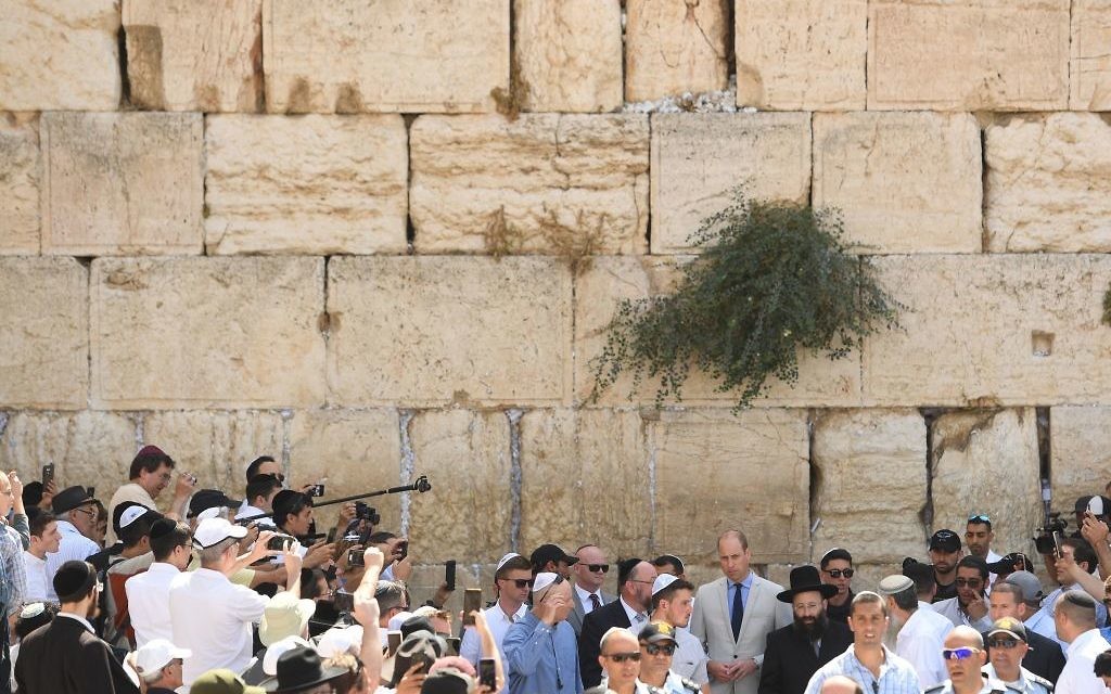 The Duke of Cambridge at the Western Wall during a visit to Jerusalem's Old City.

Photo credit: Joe Giddens/PA Wire