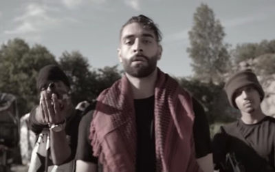 Kaveh Kholardi appearing in the video for his song “The Man”, 2017. (Screenshot from Youtube)