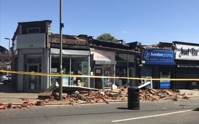 The collapsed building 

Picture: MPS Barnet on Twitter