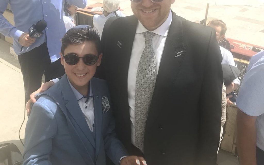 Barmitzvah boy from Hendon, Shimi Abramson celebrating his big day when William arrived at Kotel