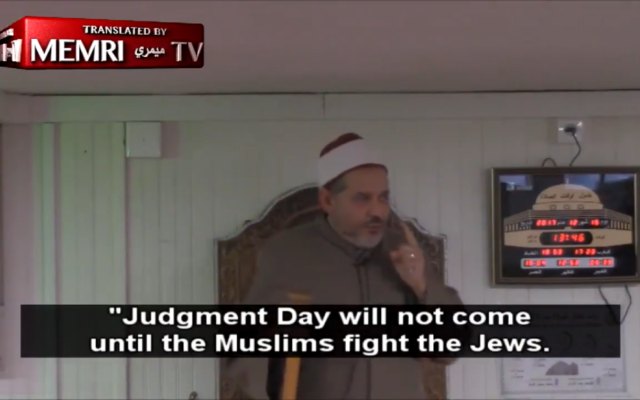 Mohamed Tatai giving his controversial sermon