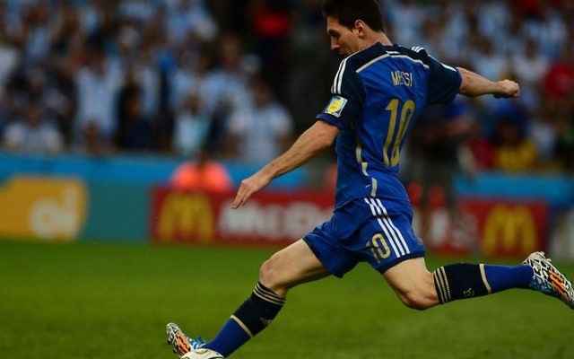 Argentina's Leo Messi in action