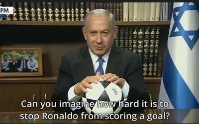 Benjamin Netanyahu appeared on a video praising both Iran's football team for its efforts at the World Cup and it's citizens for its public protests