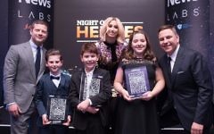 Dermot O'Leary, Rio Woolf, Zak Cohen, Stacey Solomon, Lucy Ronson Allalouf and David Williams at JN's Night of Heroes event. Dermot O'Leary, Rio Woolf, Zak Cohen, Stacey Solomon, Lucy Ronson Allalouf and David Williams at JN's Night of Heroes event.