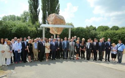 European Jewish leaders present the new memorial at the Terezin camp 

Photo credit: Ondrej Besperat